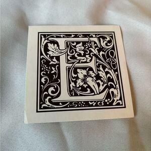 4.5” NEW! “E” Square Monogram Letter Print Ready to be Framed